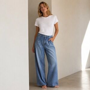 Sayaka Davis Wide Leg Trouser Jeans Womens Size M Blue‎ High Rise Made In Japan